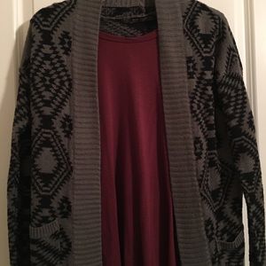 Black and grey sweater